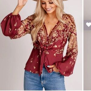 NWT Free People Run Free Blouse